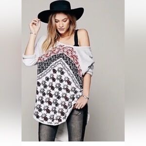 Free People Del Rey Bandana Front Pullover Top